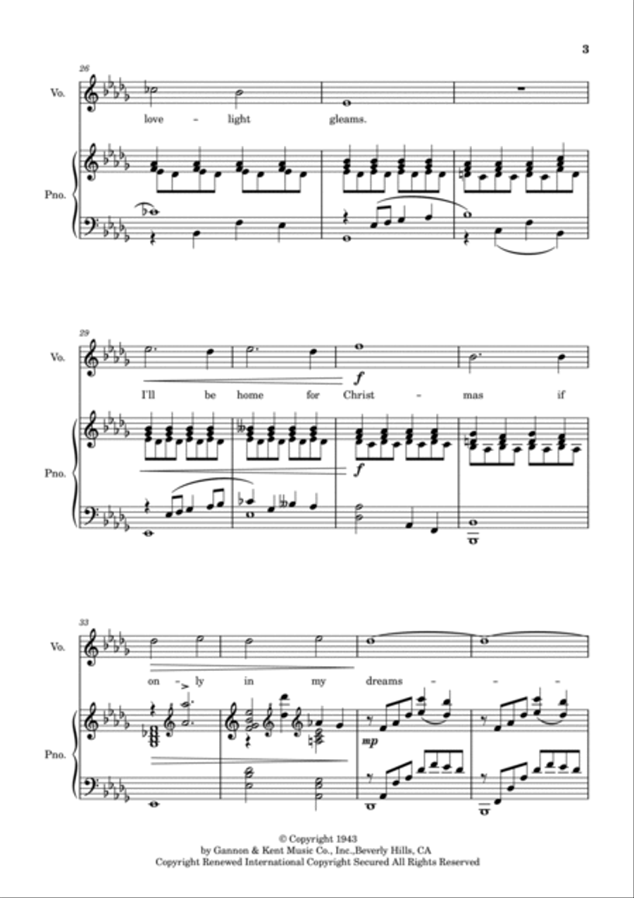 I'll Be Home For Christmas Voice scores gallery preview page 3
