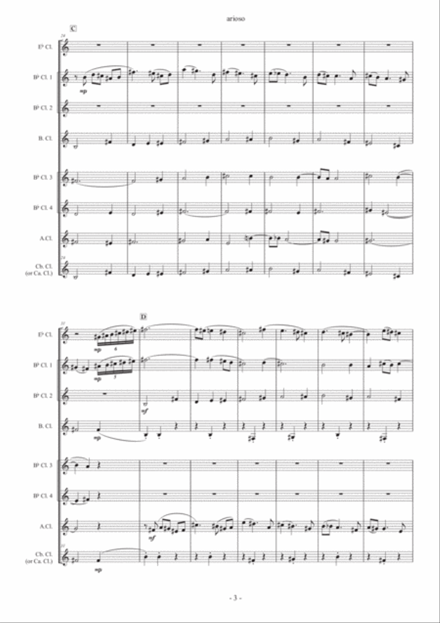arioso, for Clarinet Octet (Score) Woodwind Ensemble scores gallery preview page 5