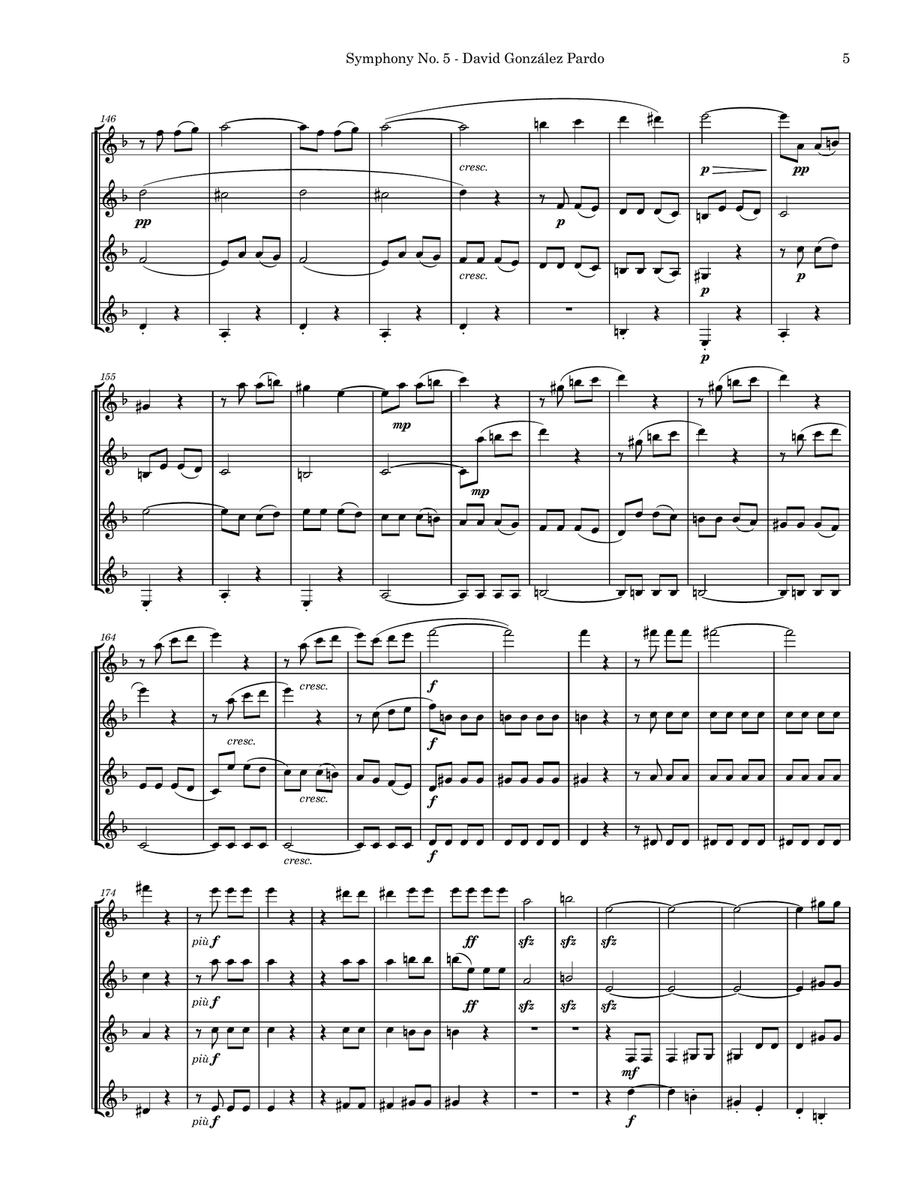 Symphony No. 5 in C minor, Op. 67 (First movement) Chamber Music scores gallery preview page 5