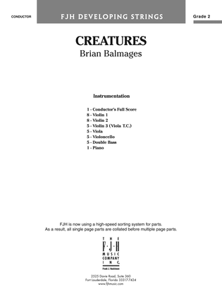 Book cover for Creatures: Score