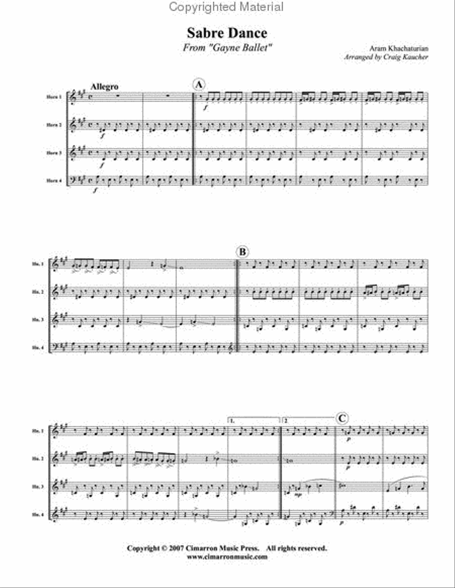 Sabre Dance Sabre Dance Horn scores gallery preview page 2