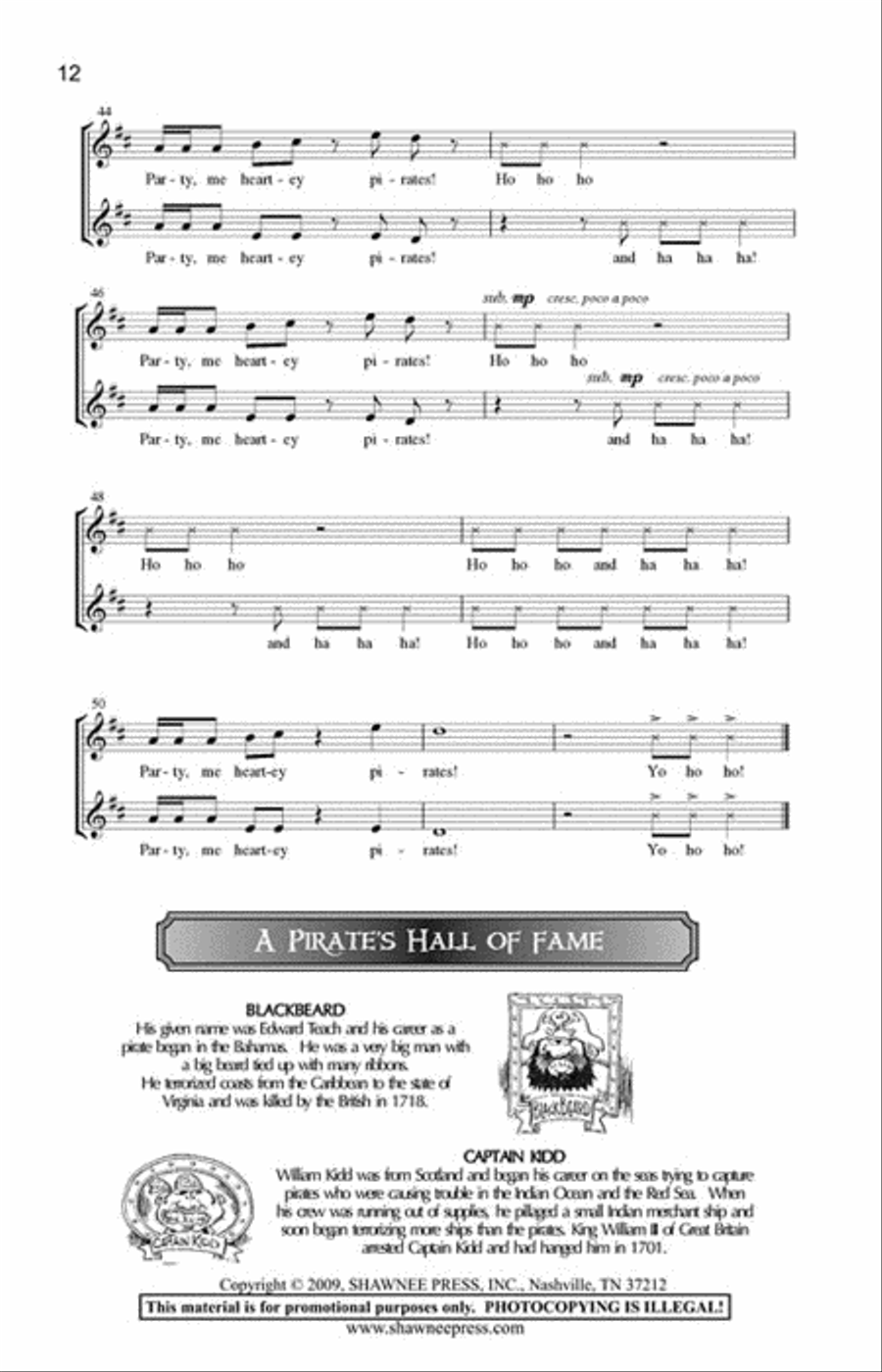 How to Be a Pirate in Seven Easy Songs Choir scores gallery preview page 9