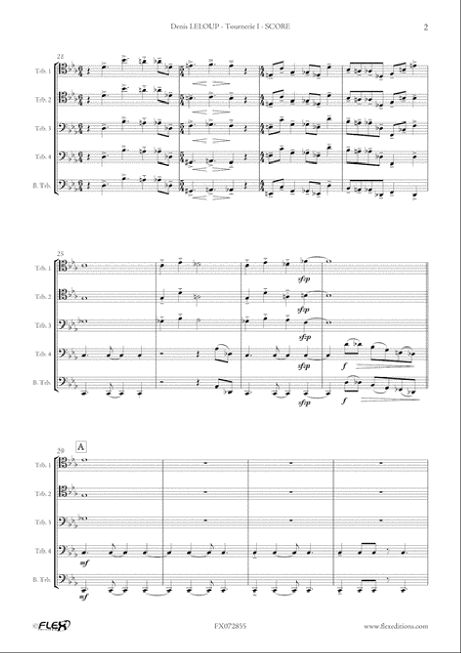 Tournerie I Trombone Quartet scores gallery preview page 3