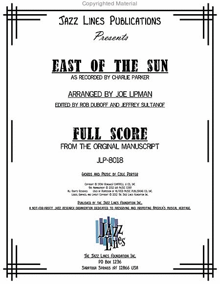 East Of The Sun Orchestra - Sheet Music