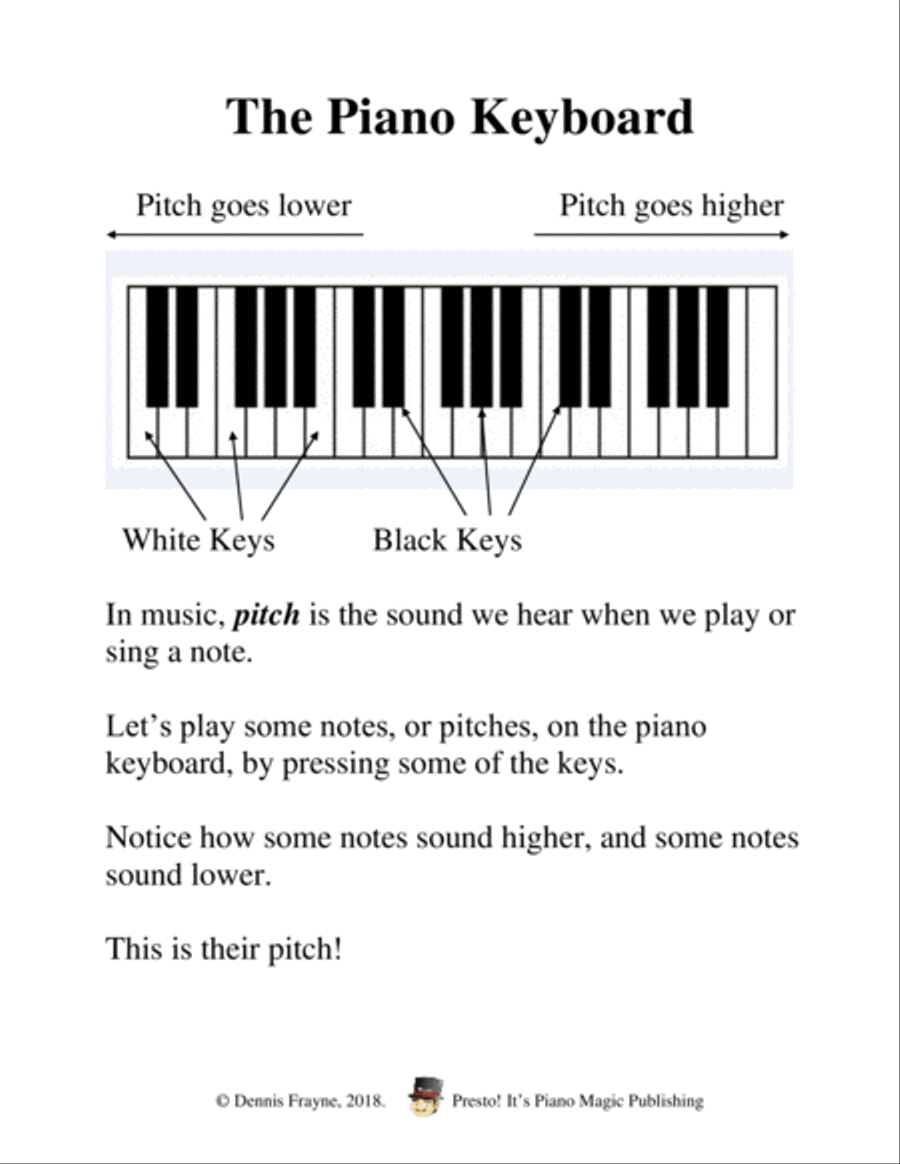 Hot Cross Buns, with Introduction to the Piano (black key notation) Voice scores gallery preview page 3