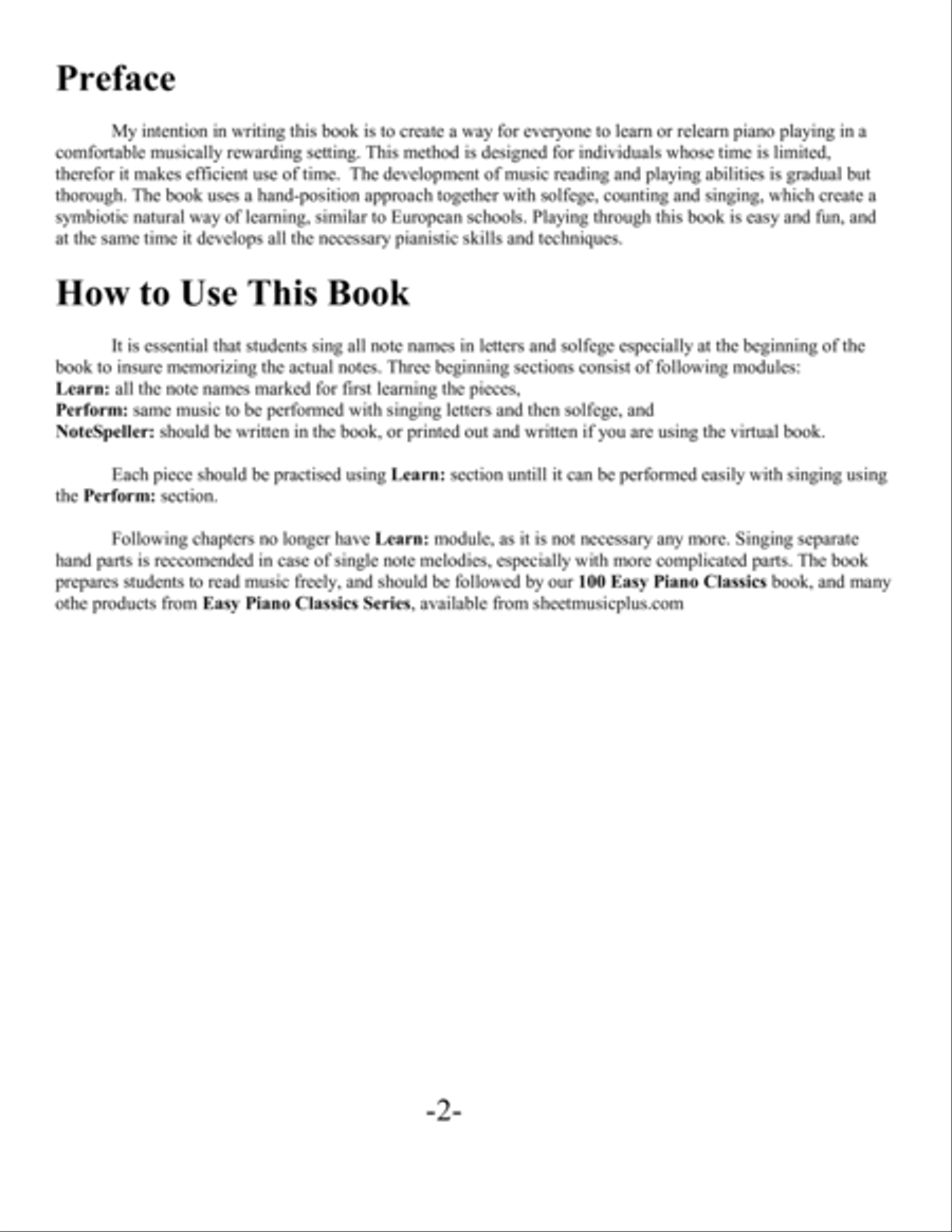 European Piano Method (Easy Piano Classics) European Piano Method (Easy Piano Classics) Piano Method scores gallery preview page 3