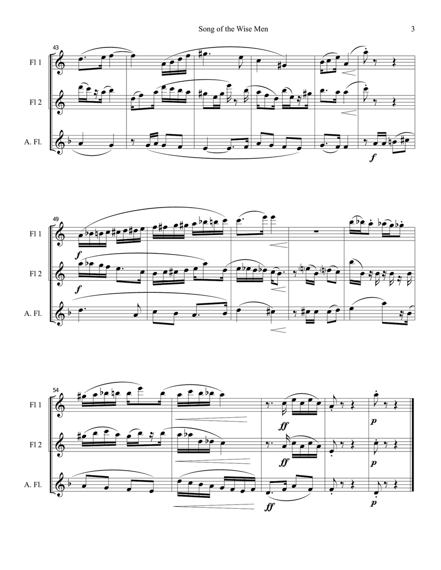 Song of the Wise Men - flute trio Flute Trio scores gallery preview page 4