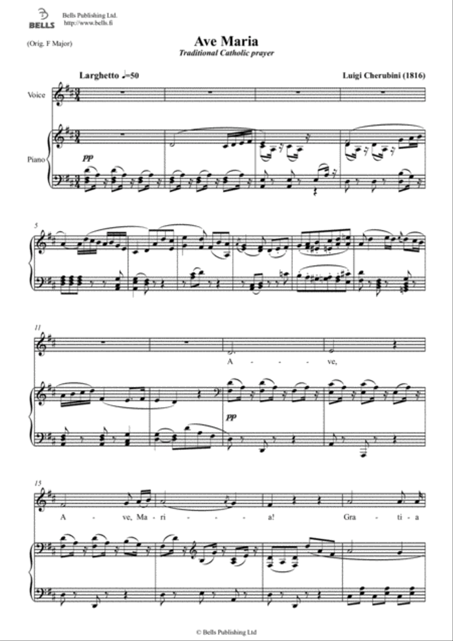 Ave Maria (D Major) Voice Solo scores gallery preview page 1