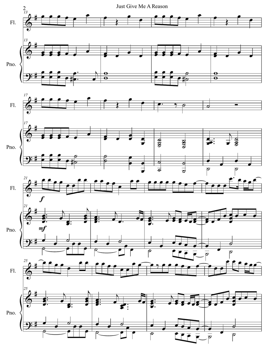 Just Give Me A Reason Flute Solo scores gallery preview page 3