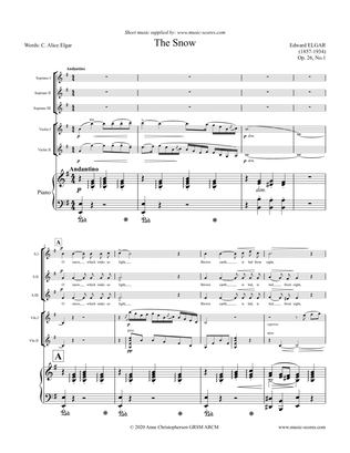 The Snow, Op.26 - SSA voices, Piano and Violins