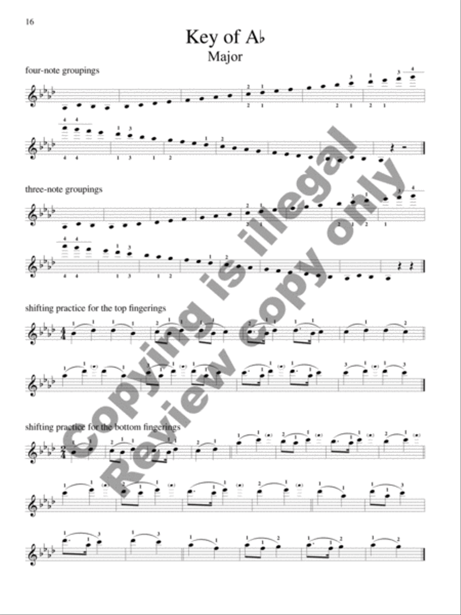 Scales and Arpeggios with Shifting Practice: Violin Violin scores gallery preview page 9