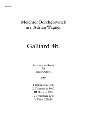 Book cover for Galliard 4b. (Melchior Borchgrevinck) Brass Quintet arr. Adrian Wagner