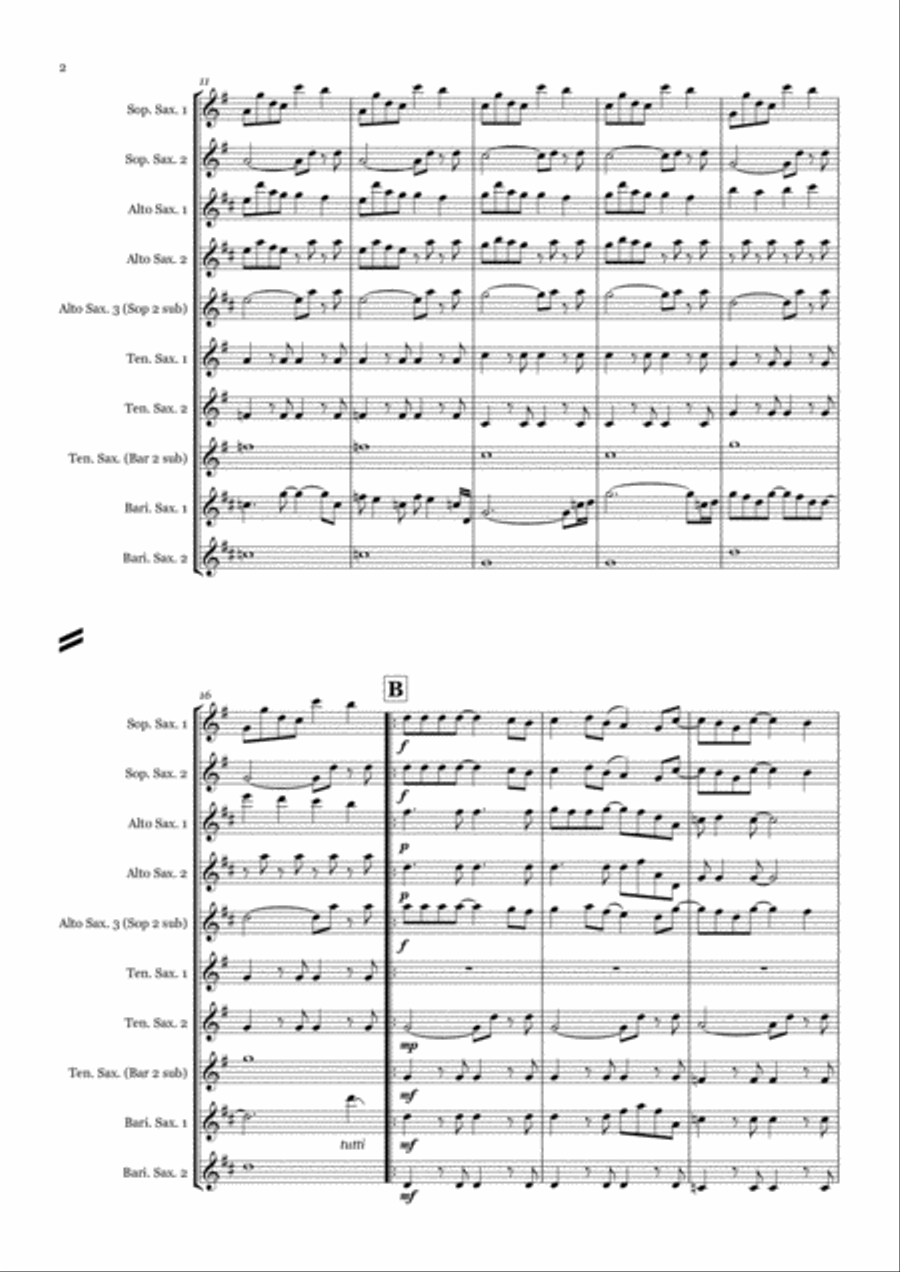Sweet Child O' Mine Woodwind Ensemble scores gallery preview page 2