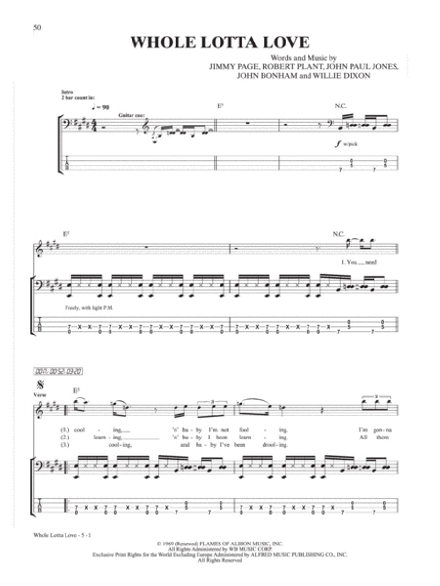 Ultimate Bass Play-Along Led Zeppelin, Volume 1 Bass Guitar Tablature scores gallery preview page 2