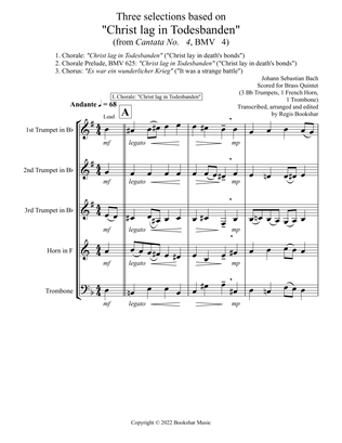 Three selections based on "Christ lag in Todesbanden" (Brass Quintet - 3 Trp, 1 Hrn, 1 Trb)