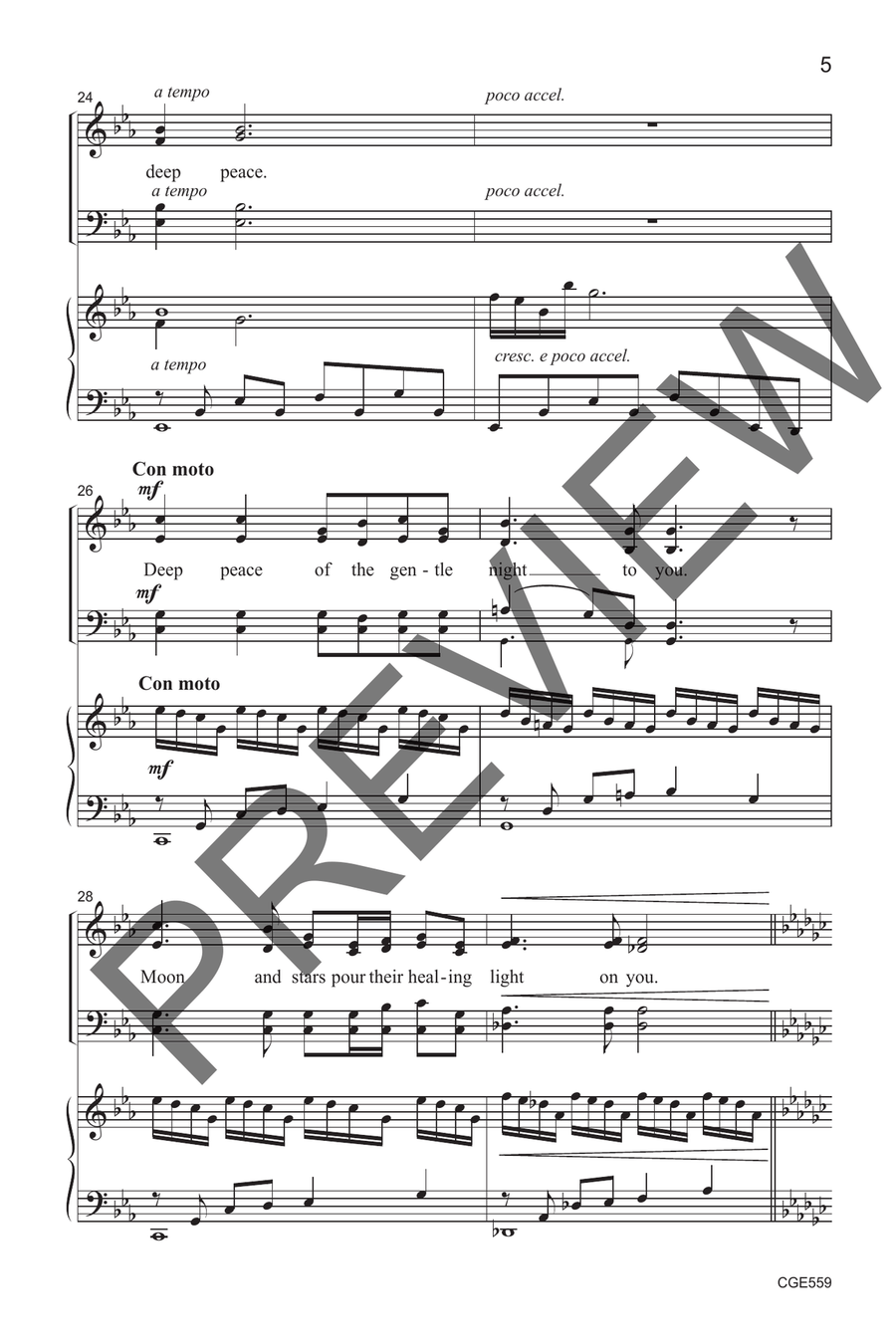 Deep Peace (SATB) 4-Part scores gallery preview page 6