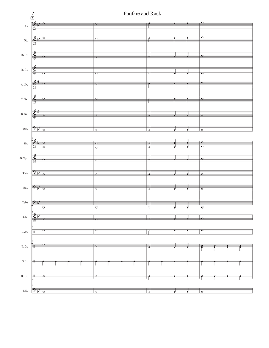 Fanfare and Rock For Beginner Concert Band Concert Band scores gallery preview page 3