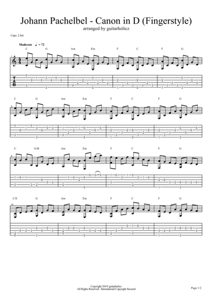 Johann Pachelbel - Canon in D (Guitar Fingerstyle)