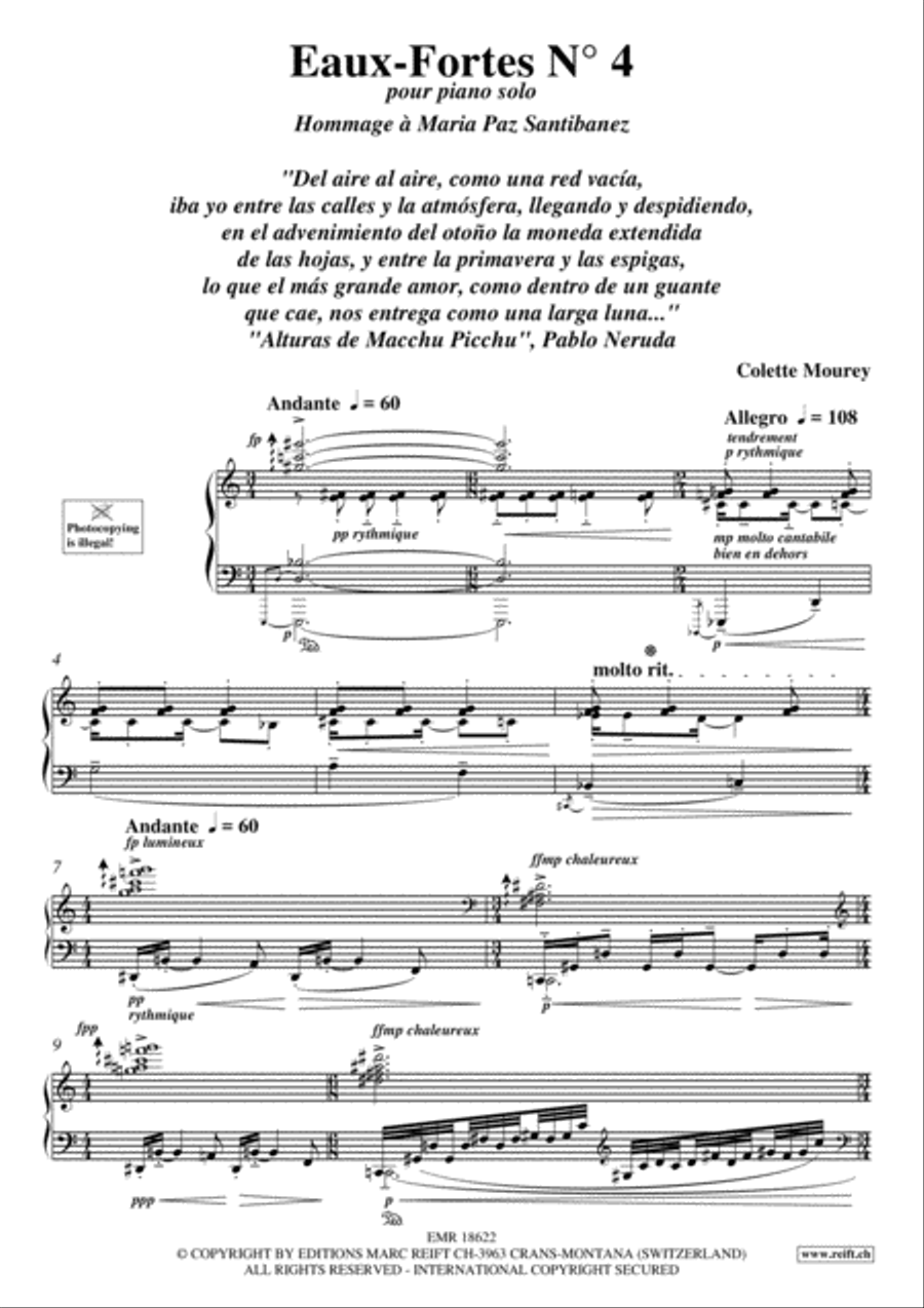 Eaux-Fortes No. 4 Piano Solo scores gallery preview page 3