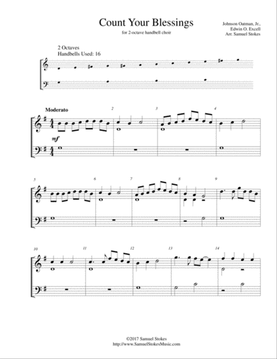 Count Your Blessings - for 2-octave handbell choir 2-Octaves scores gallery preview page 1