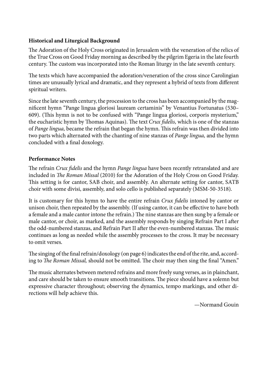 Faithful Cross: Hymn for the Adoration of the Holy Cross 3-Part scores gallery preview page 1