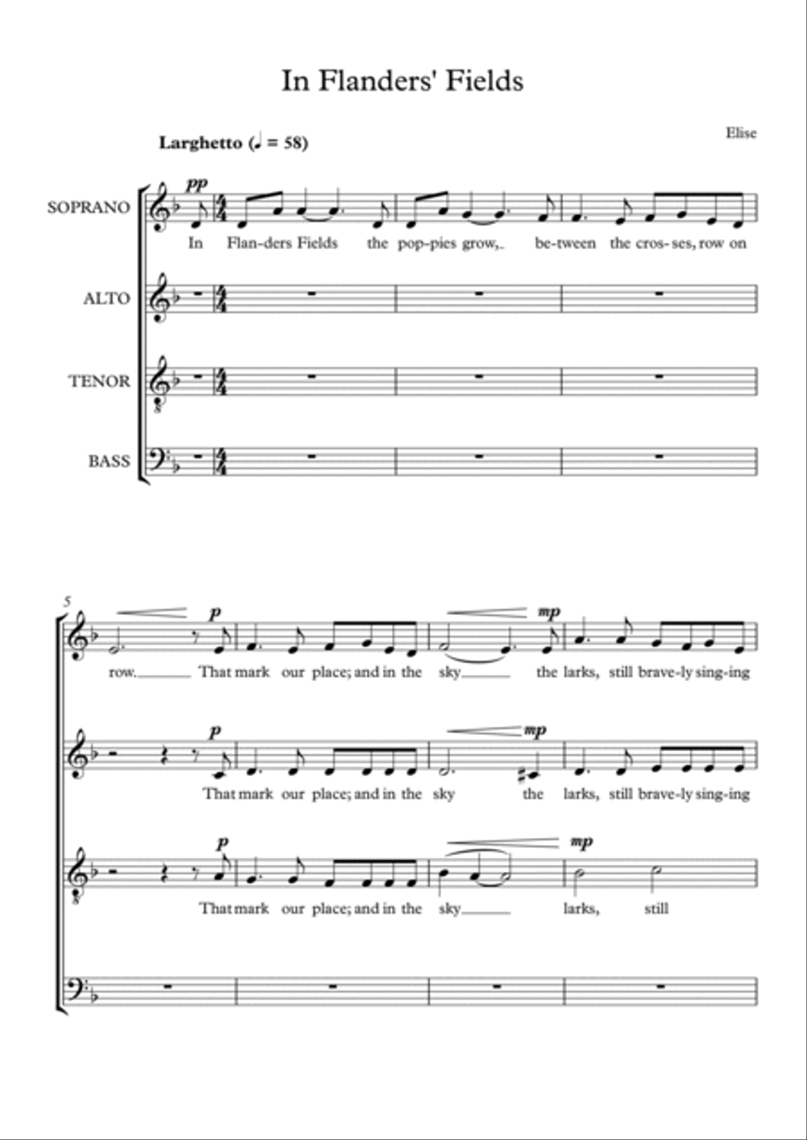 In Flanders Fields 4-Part scores gallery preview page 2