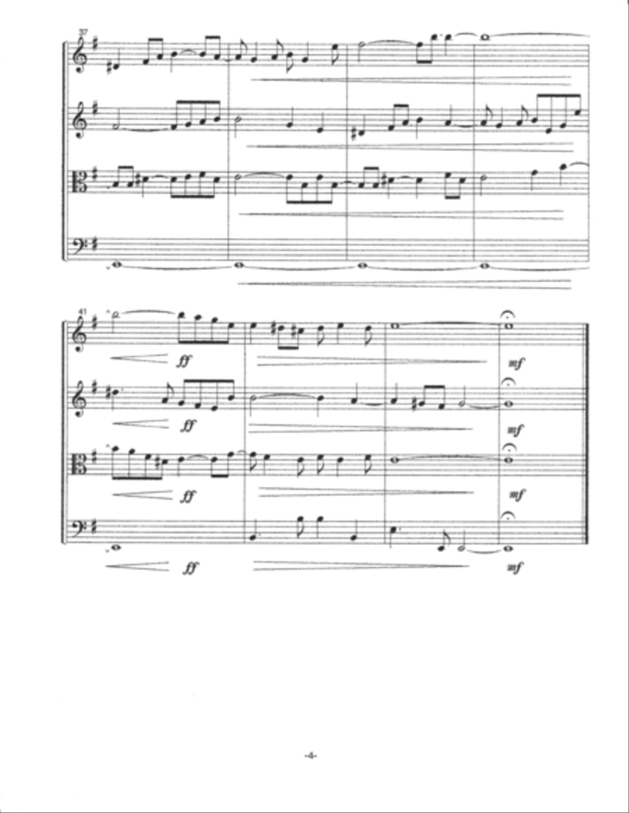 Fugue in e minor (1994) for string quartet (SCORE and PARTS) String Quartet scores gallery preview page 4