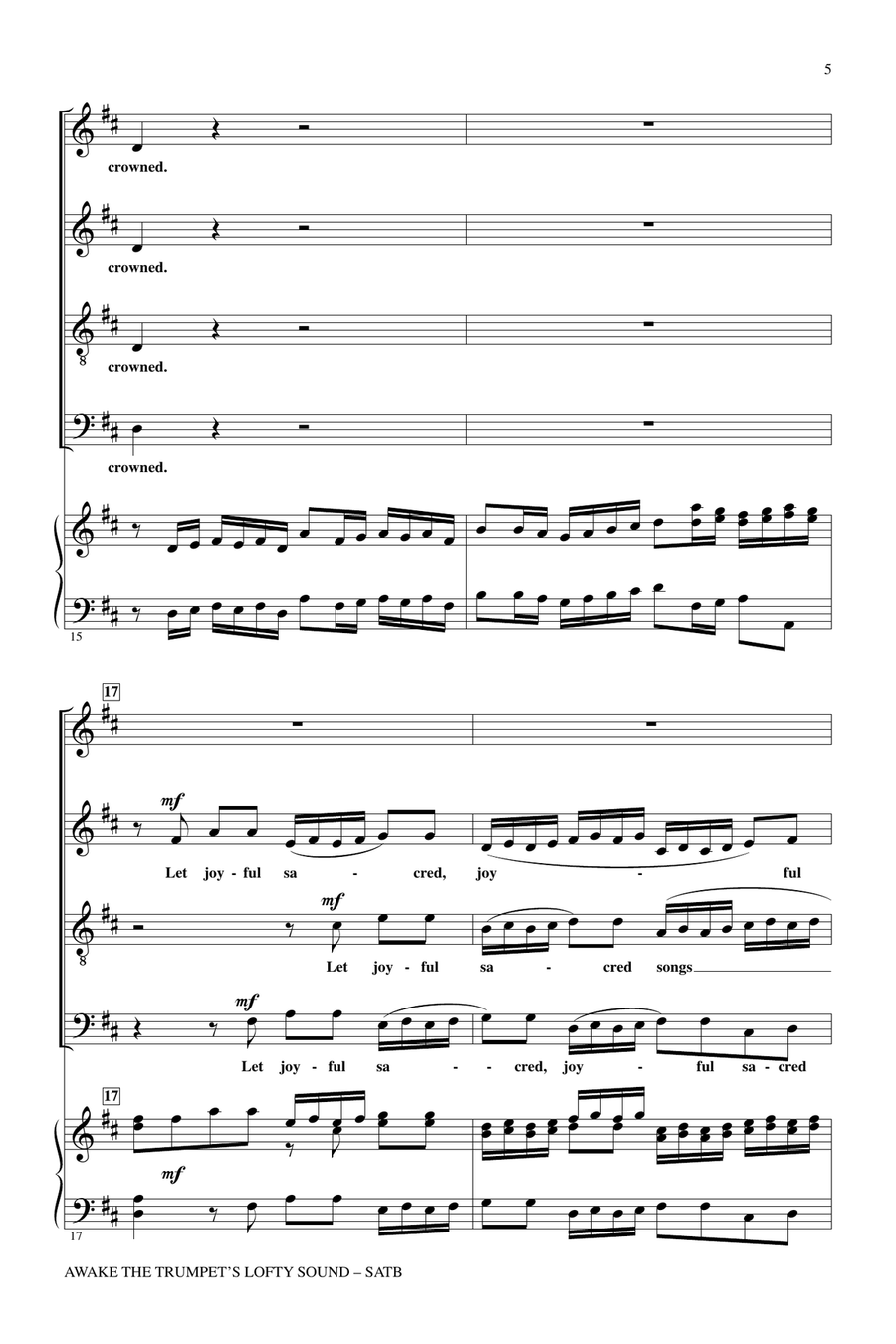 Awake The Trumpet's Lofty Sound 4-Part scores gallery preview page 4