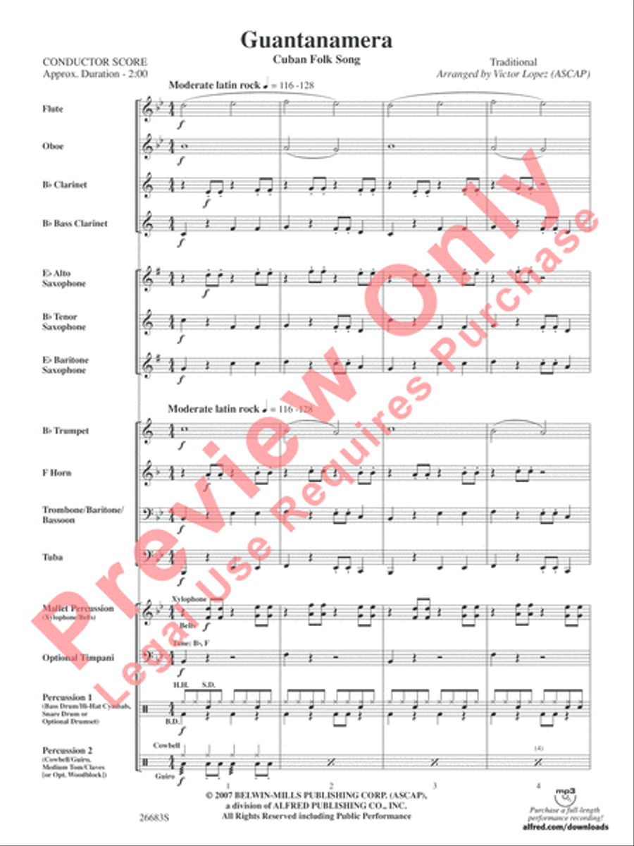 Guantanamera Concert Band scores gallery preview page 4