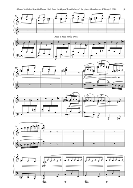 Manuel de Falla - Spanish Dance No.1 from the Opera ’’La vida breve’’ for piano 4 hands image number null