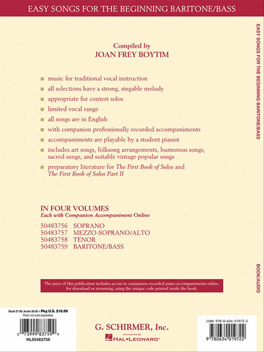 Easy Songs for the Beginning Baritone/Bass Voice scores gallery preview page 2