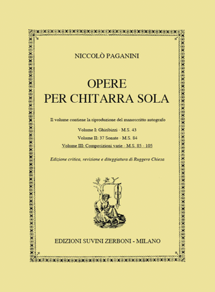 Book cover for Opere per Chitarra Sola Vol. 3: