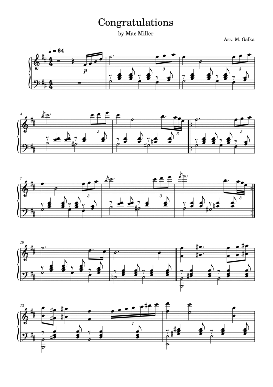 Congratulations Piano Solo scores gallery preview page 1