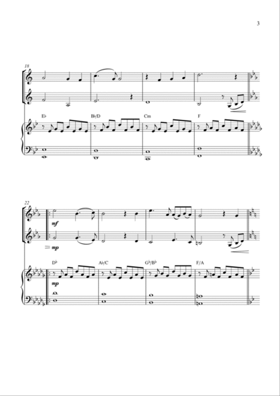 Walk Hand In Hand Woodwind Duet scores gallery preview page 3