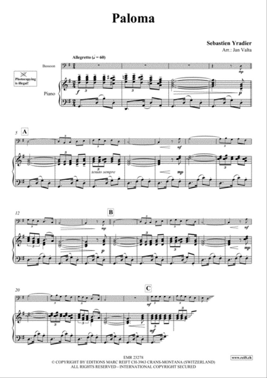 Paloma Bassoon Solo scores gallery preview page 3