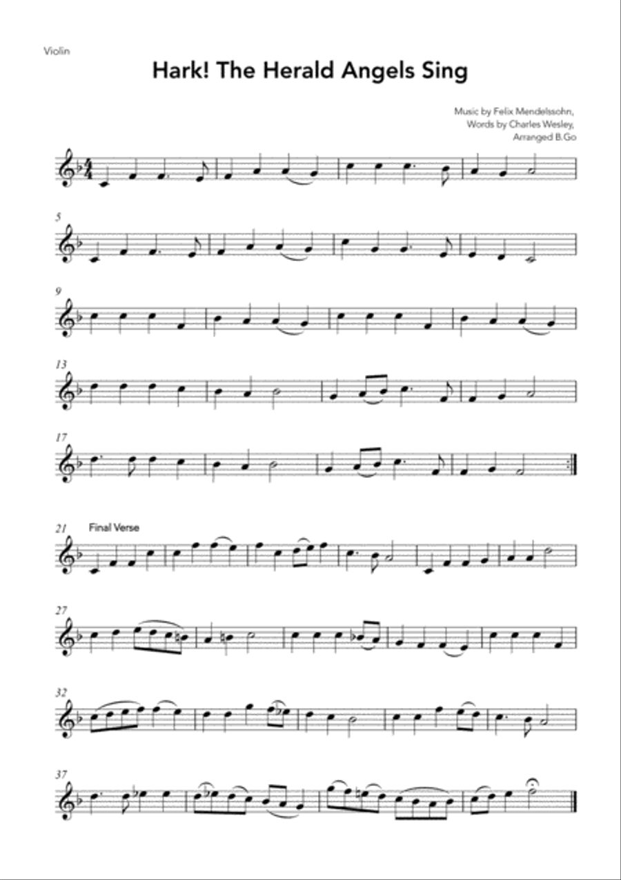 Three Christmas Carols for Violin Violin Solo scores gallery preview page 4