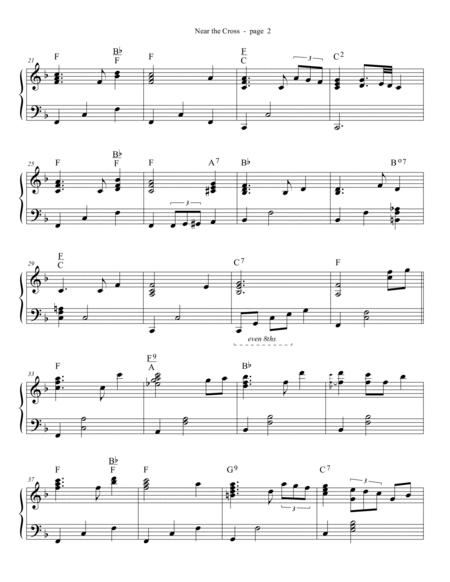 Near the Cross - (Jesus, Keep Me Near the Cross) - triplet arr. for solo piano image number null