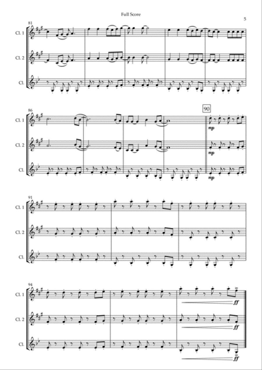 Viva La Vida Clarinet Trio scores gallery preview page 5