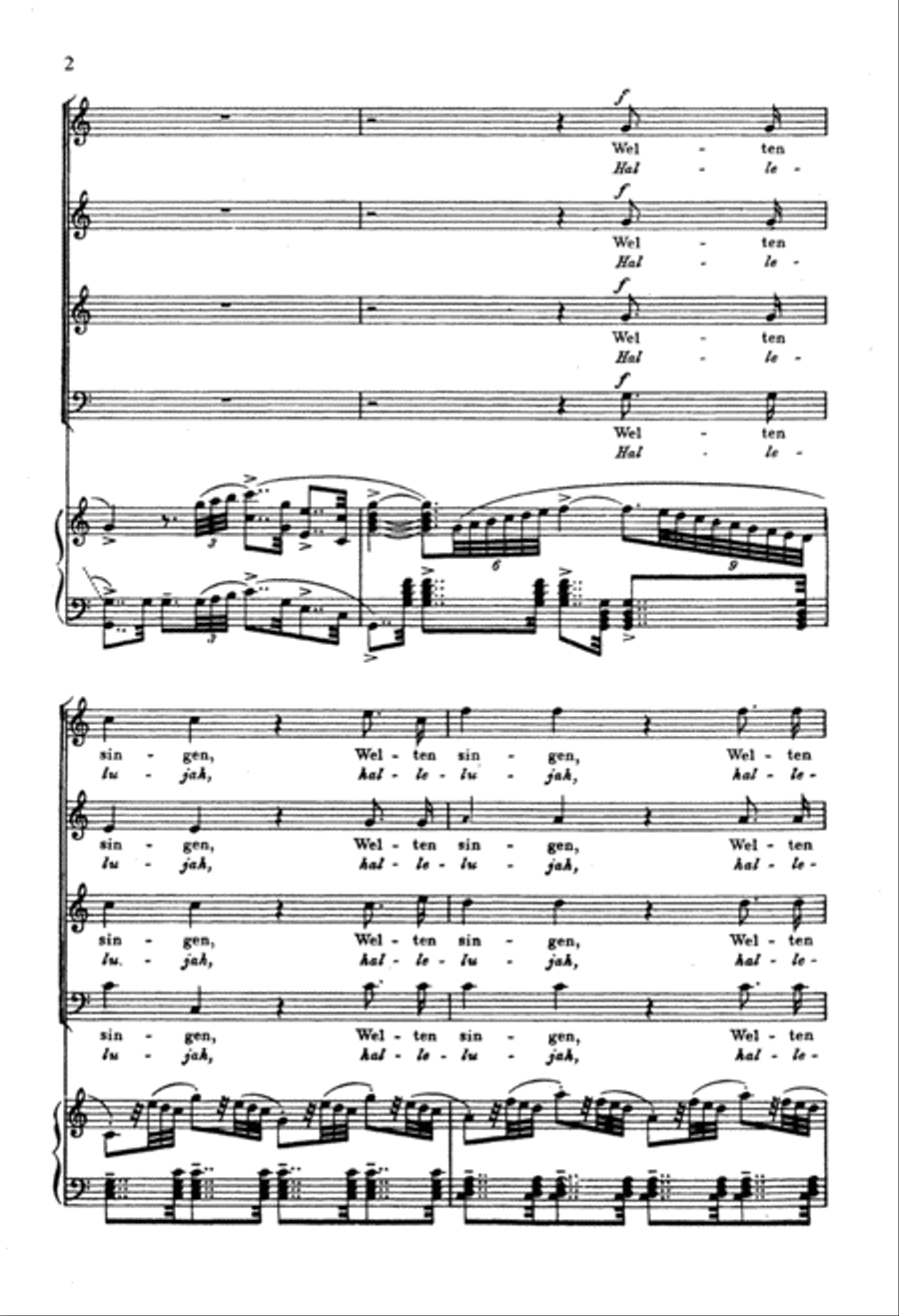 Welten Singen Dank Und Ehre (Hallelujah unto God's Almighty Son!) 4-Part scores gallery preview page 3