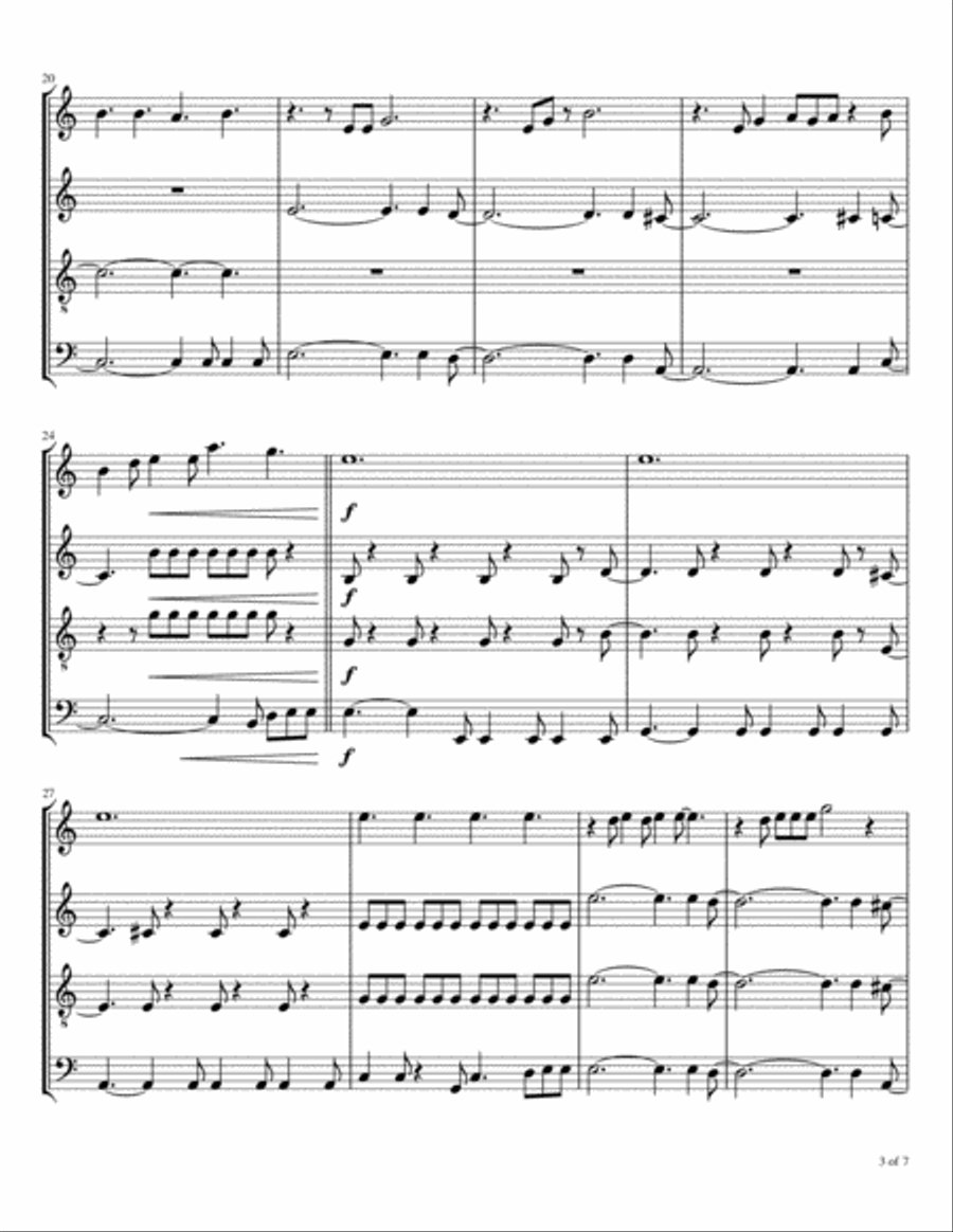 Love Peace Happiness Woodwind Quartet scores gallery preview page 4