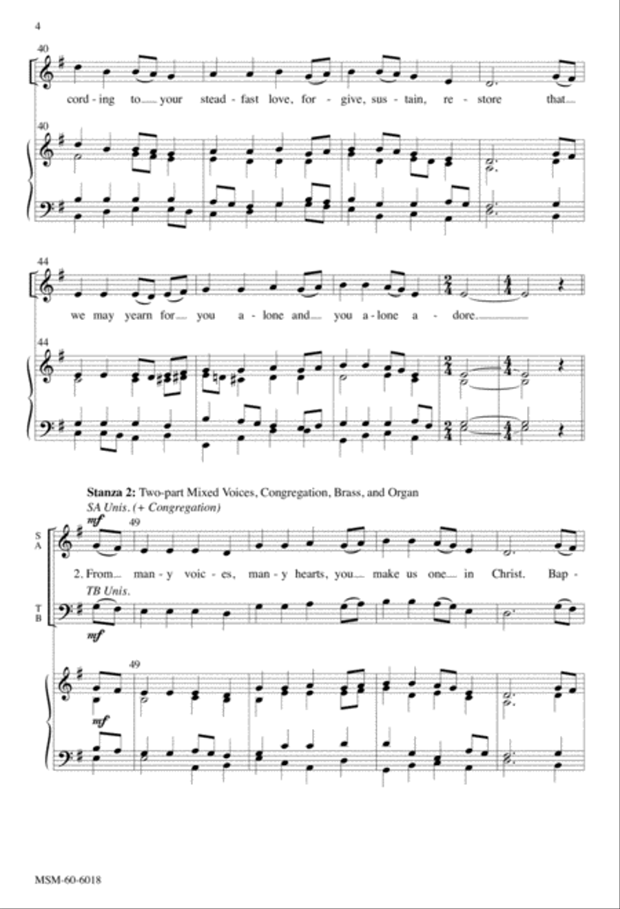Our Many Voices and Each Heart 4-Part scores gallery preview page 4