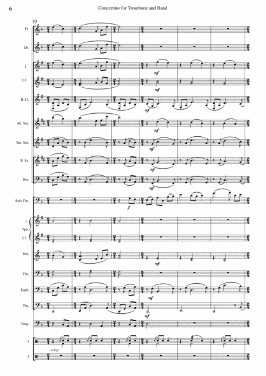 Concertino for Trombone and Band Concert Band scores gallery preview page 6