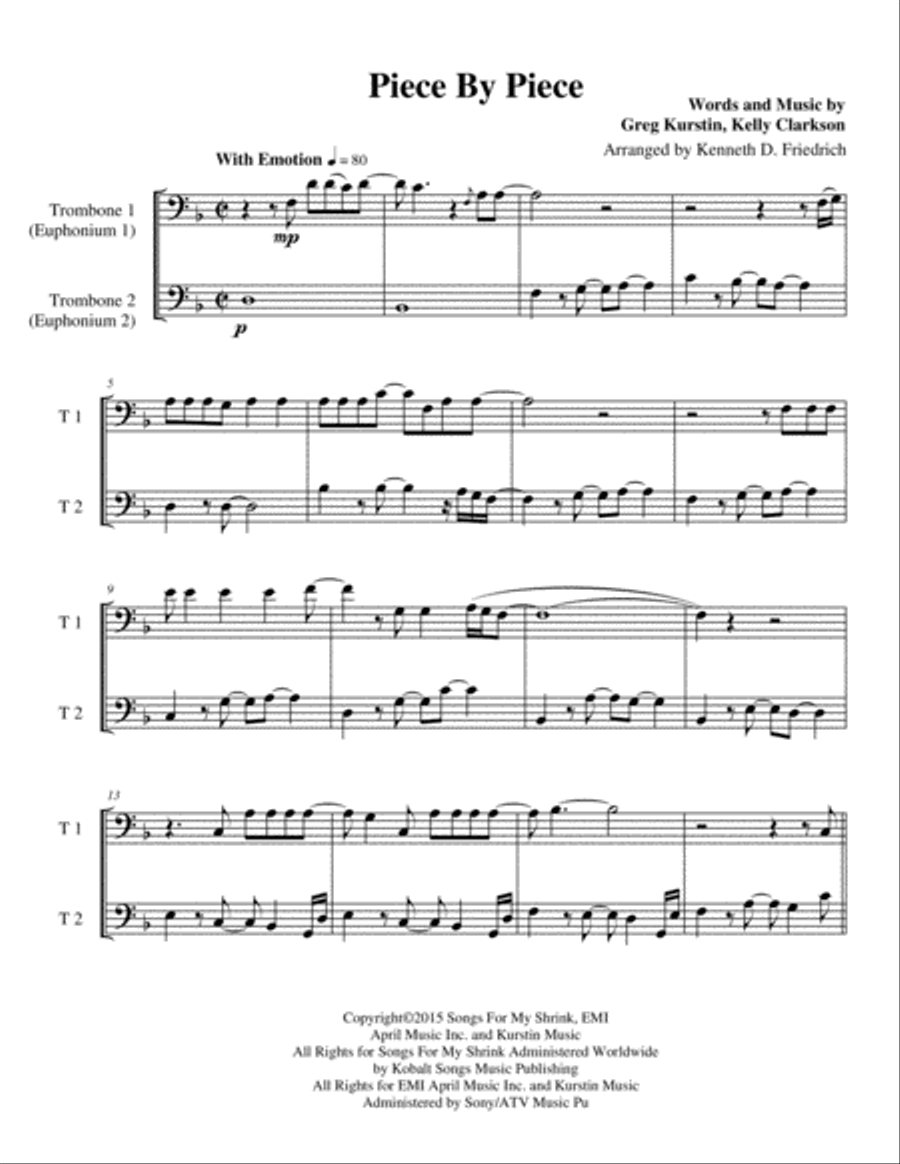 Piece By Piece Brass Duet scores gallery preview page 1