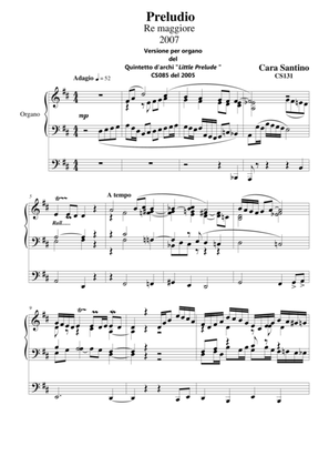 Prelude in D major for organ