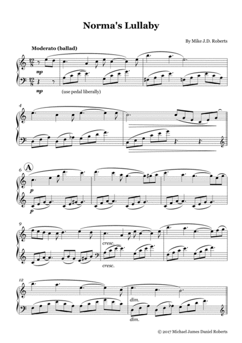 Norma's Lullaby (piano arrangement) image number null