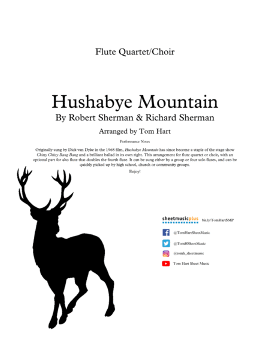 Hushabye Mountain Flute Quartet scores gallery preview page 1