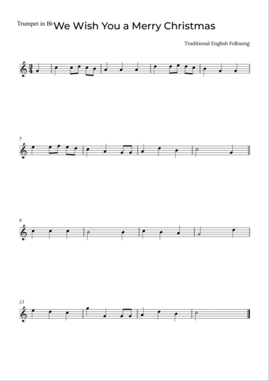 We Wish You a Merry Christmas - Trumpet and Horn Brass Duet scores gallery preview page 2
