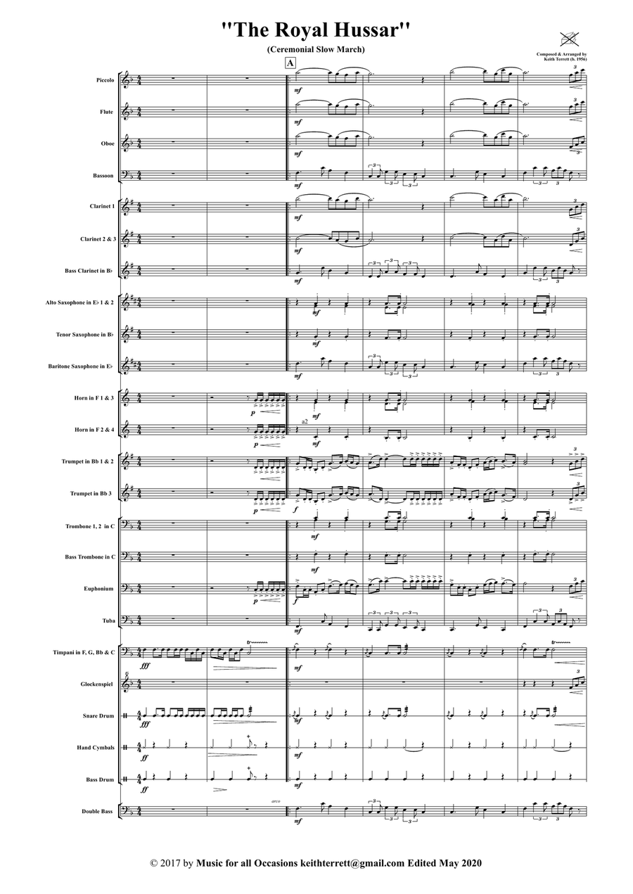The Royal Hussar (Ceremonial Slow March) for Concert/Wind Band ''Keith Terrett Classic March Collect Concert Band scores gallery preview page 2