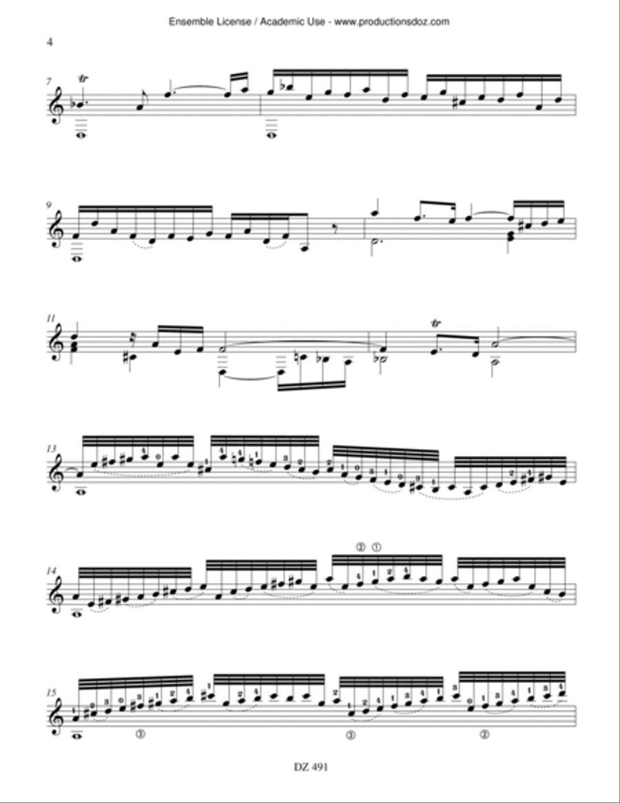 Praeludium, Aria, Giacona Classical Guitar scores gallery preview page 4