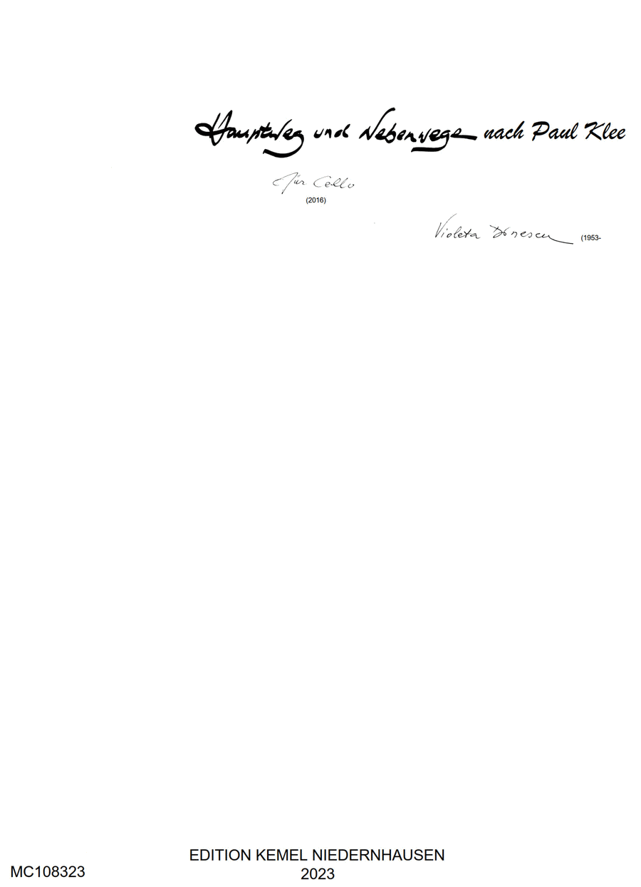 Hauptweg und Nebenwege nach Paul Klee Cello scores gallery preview page 1